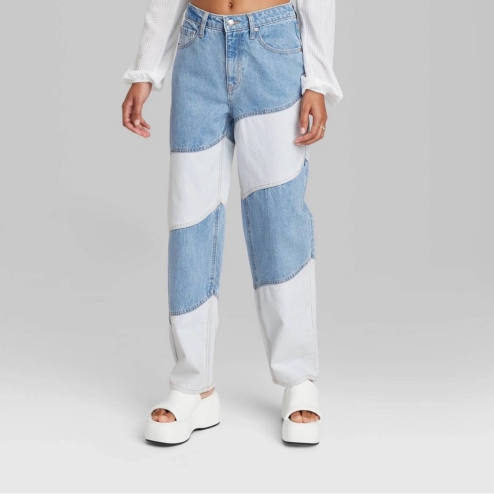 Wild Fable High-Rise Patchwork Jeans